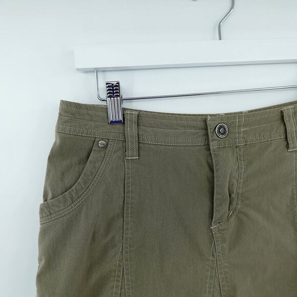 Kuhl Skirt Womens 6 Green Patine Dye Inverted Pleat Gorpcore Granola Girl Nature - Picture 4 of 7